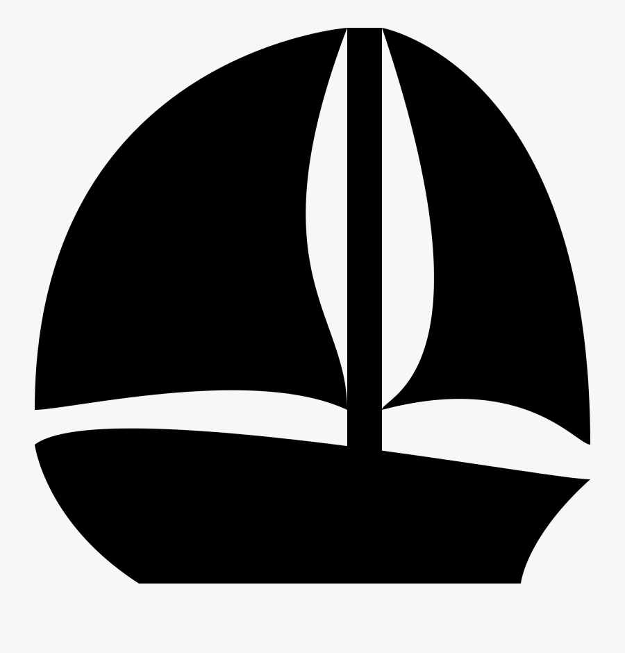 Black Clipart Sailboat - Silueta De Vela Barco, Transparent Clipart