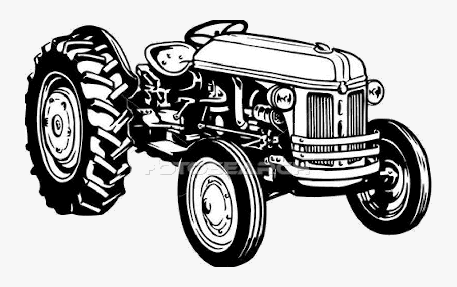 Old Tractor Clipart - Old Ford Tractor Drawing, Transparent Clipart