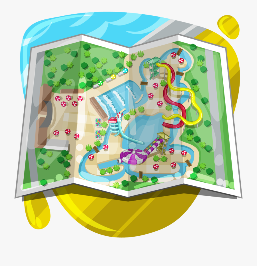 Water Park Map Clipart, Transparent Clipart