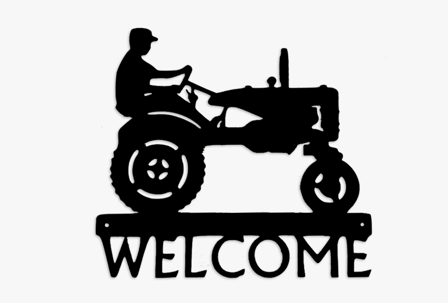 Tractor Man On Farmall - Cow Welcome Sign, Transparent Clipart
