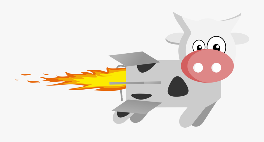 Baka Drawing Cartoon Computer Icons Rocket - Cow On Rocket, Transparent Clipart