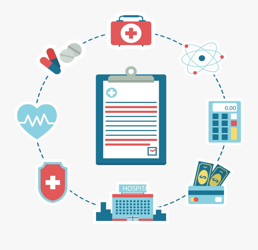 Icons Of Medical Computer Health Medicine Circle Clipart - Bar Chart For Universal Health Coverage Reports, Transparent Clipart