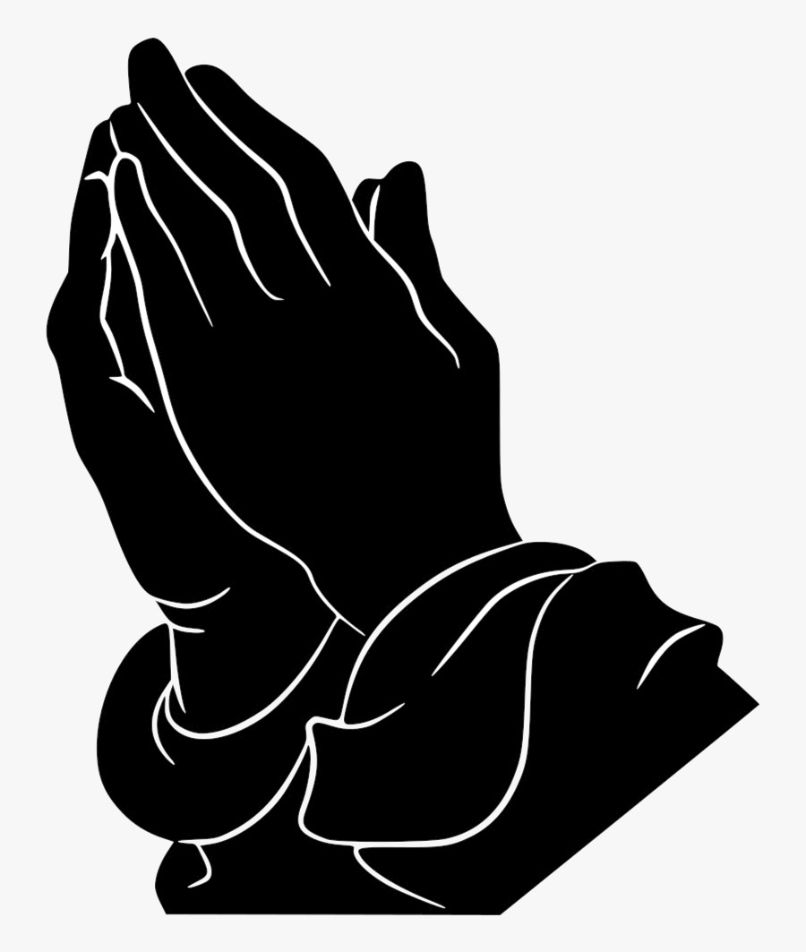 Praying Png Black And White - Silhouette Praying Hands Png, Transparent Clipart