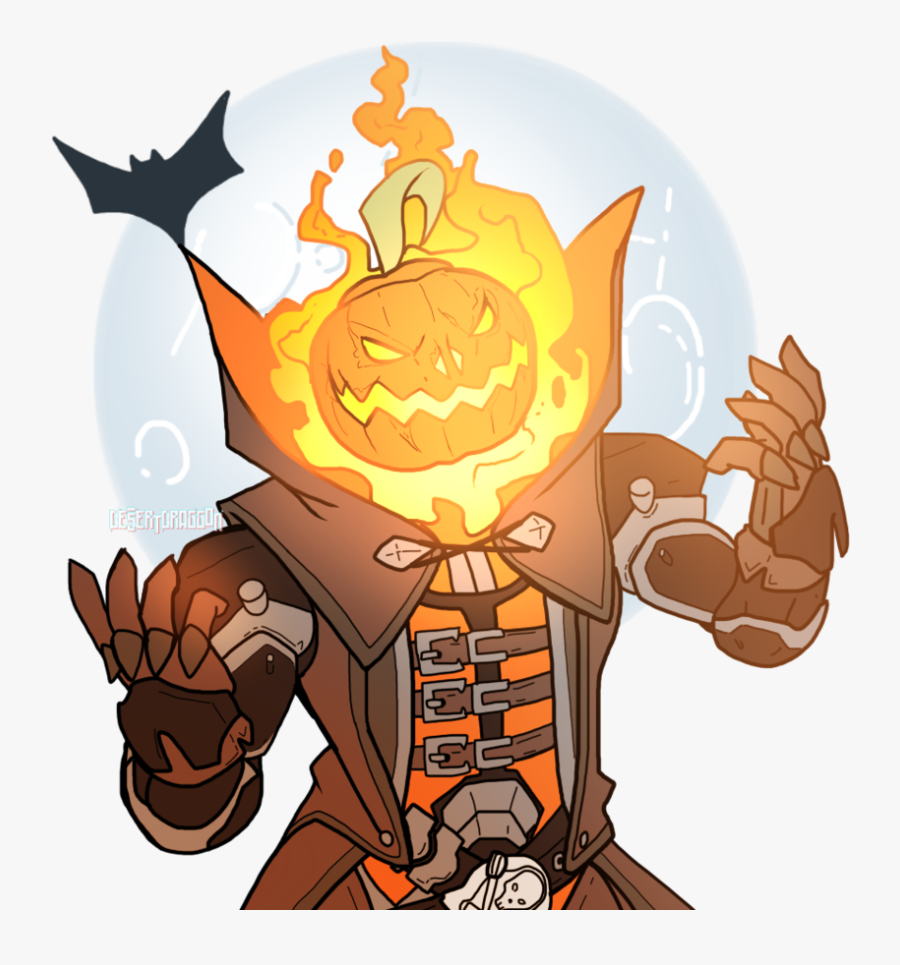 Transparent Reaper Clipart - Overwatch Reaper Pumpkin Drawing, Transparent Clipart