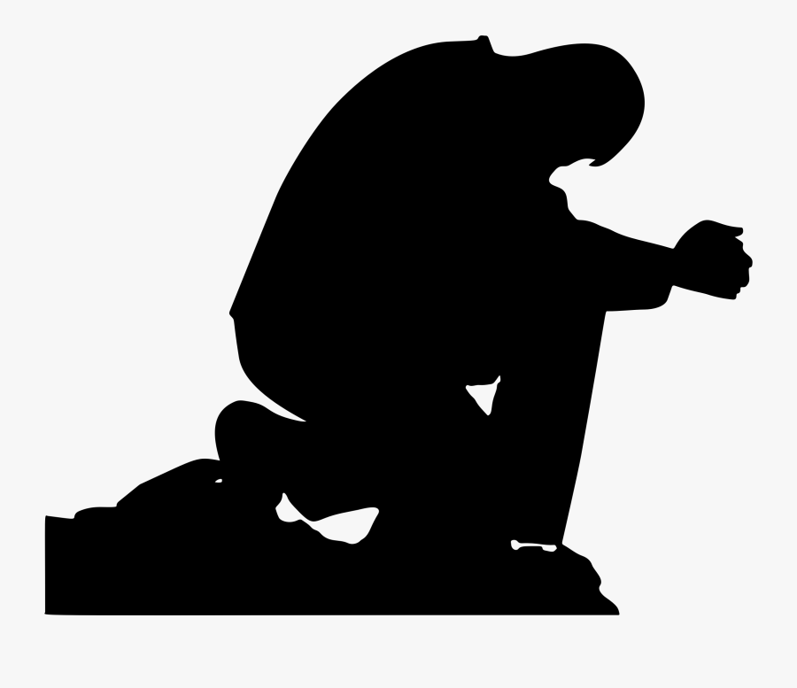 Silhouette Prayer Praying Hands Clip Art - Man Silhouette Praying, Transparent Clipart