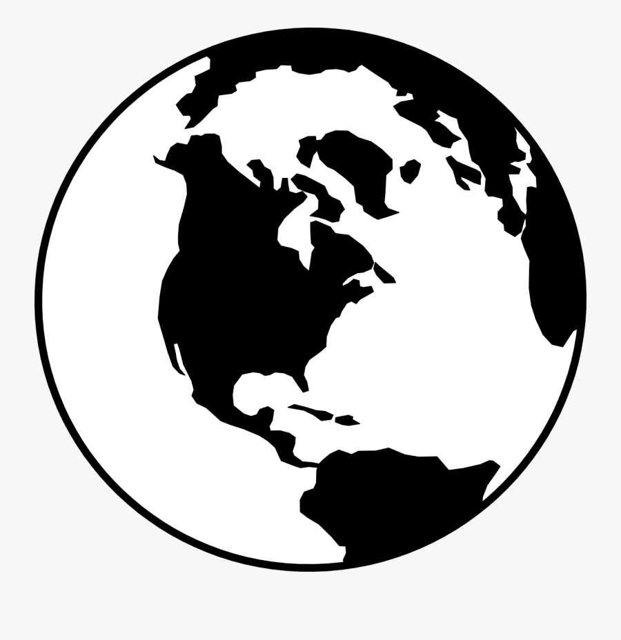 Transparent Globe Png Transparent - Black And White Globe Clipart, Transparent Clipart