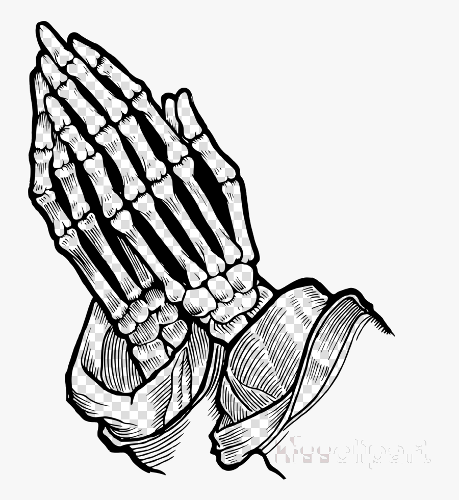 Praying Hands Hand Transparent Image Clipart Free Png - Skeleton Praying Hands Drawing, Transparent Clipart