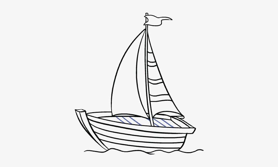 Clip Art Boat Drawing - Boat Drawing Easy, Transparent Clipart