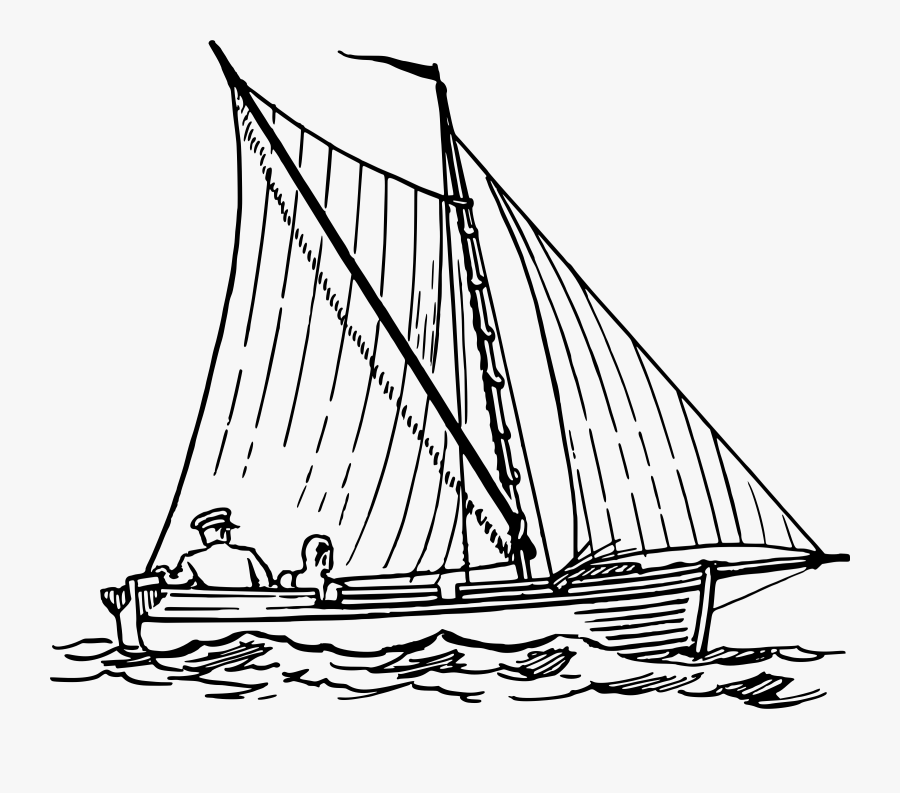 Sail Boat Drawing At - Boat In Ocean Drawing, Transparent Clipart