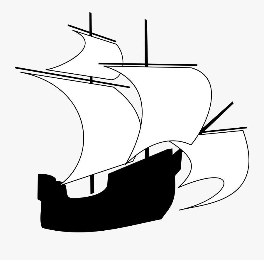 Transparent Sailboat Clipart Png - Sail Ship Outline, Transparent Clipart