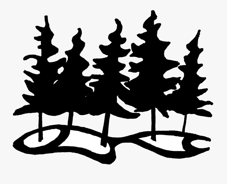 Forest Clip Art Cliparts - Black And White Forest Tree Clip Art, Transparent Clipart