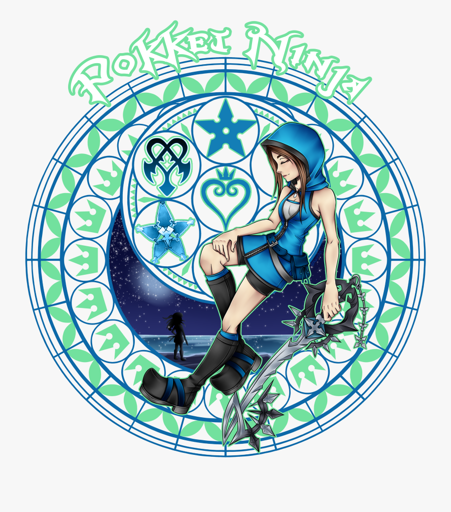 Media[media] Kh Stained Glass Commssion By Xarinart - Riku Stained Glass Kingdom Hearts, Transparent Clipart
