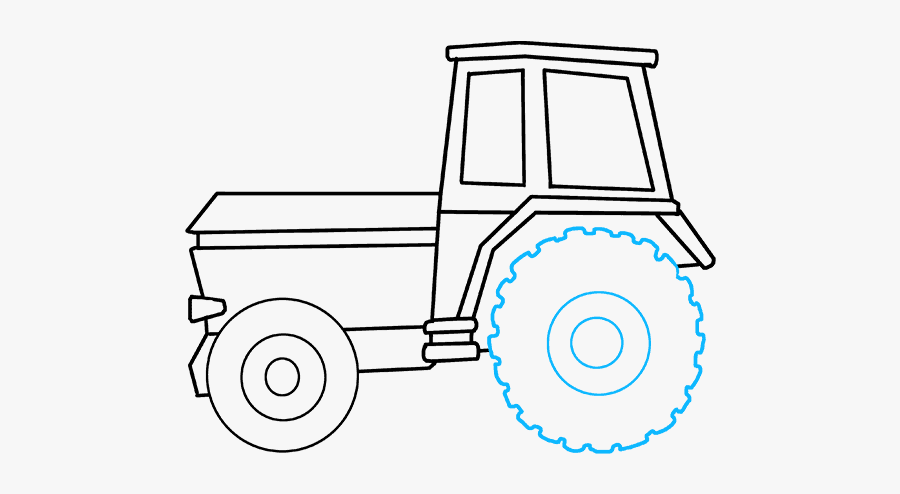 How To Draw Tractor - Drawings Of Tractors Easy, Transparent Clipart