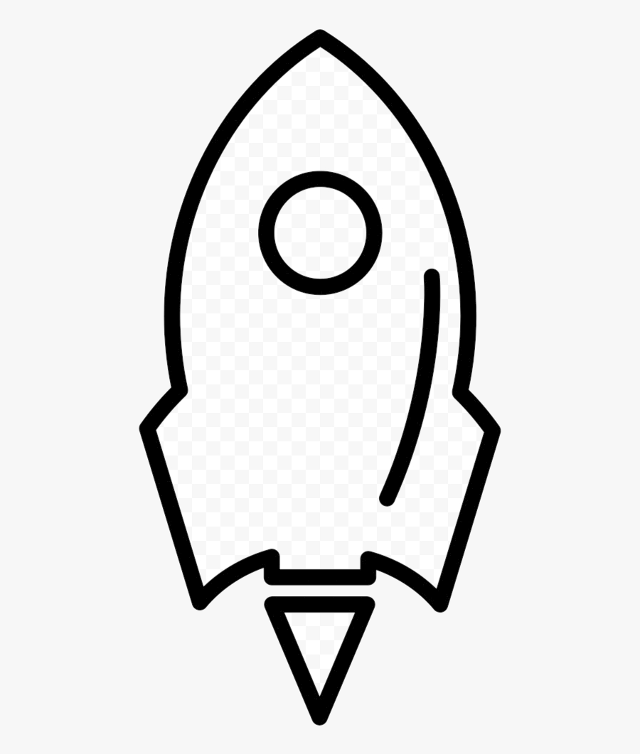 Rocket Ship Variant With Circle Outline Comments Clipart - Easy Space Rocket Drawing, Transparent Clipart