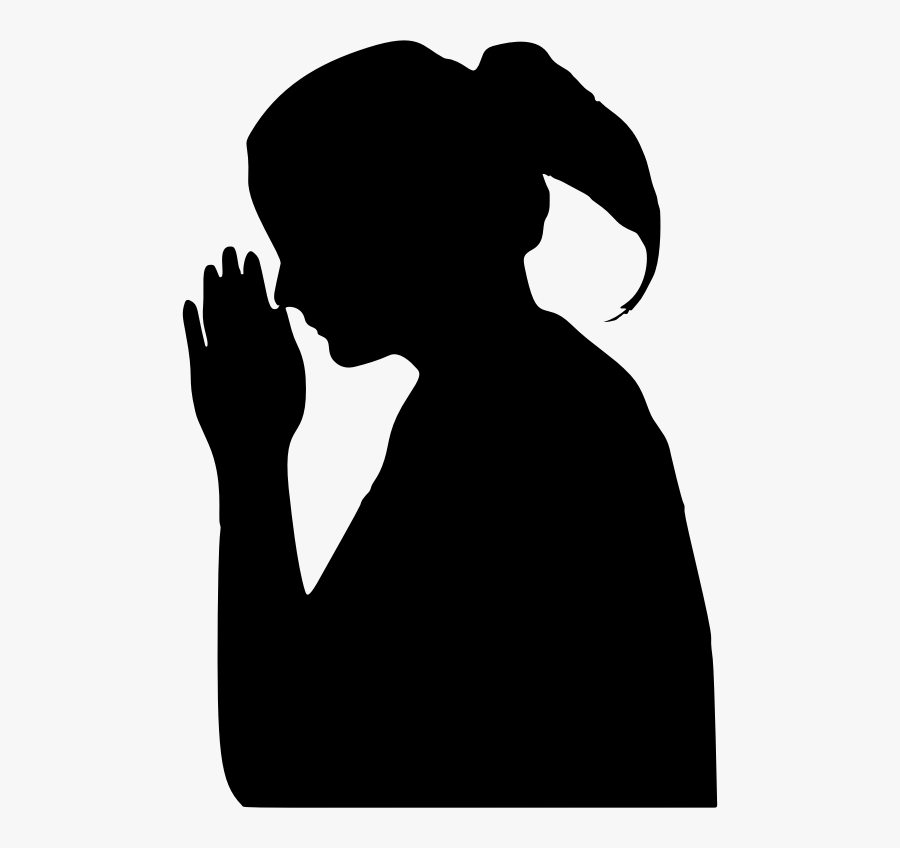 Shoulder,human Behavior,silhouette - Transparent Woman Praying Clipart, Transparent Clipart