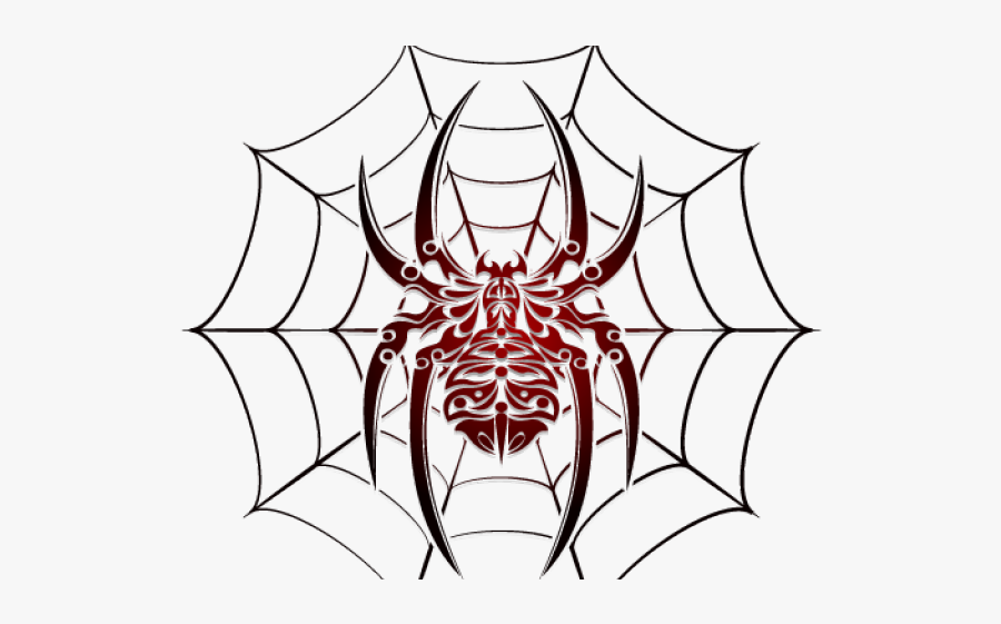 Spider Web Clipart Art Deco - Spider And Web Tattoo Designs, Transparent Clipart