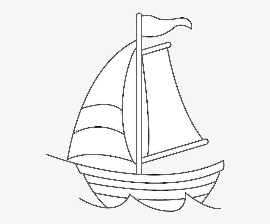 Sailboat Clipart Black And White Clip Art Transparent - Line Drawing ...