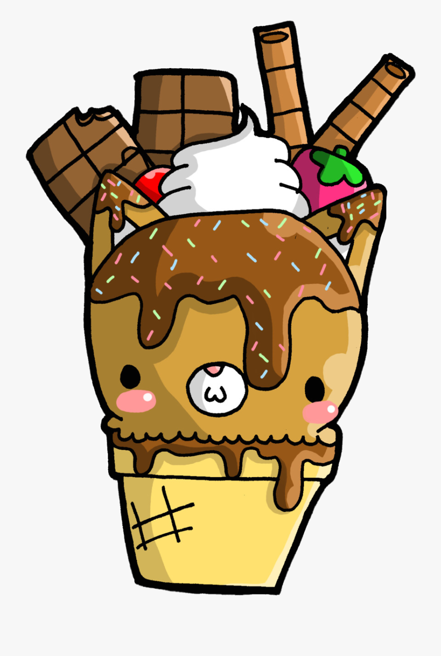 #icecreamsundae #sundae #icecream #freetoedit - Fried Ice Cream Clipart, Transparent Clipart