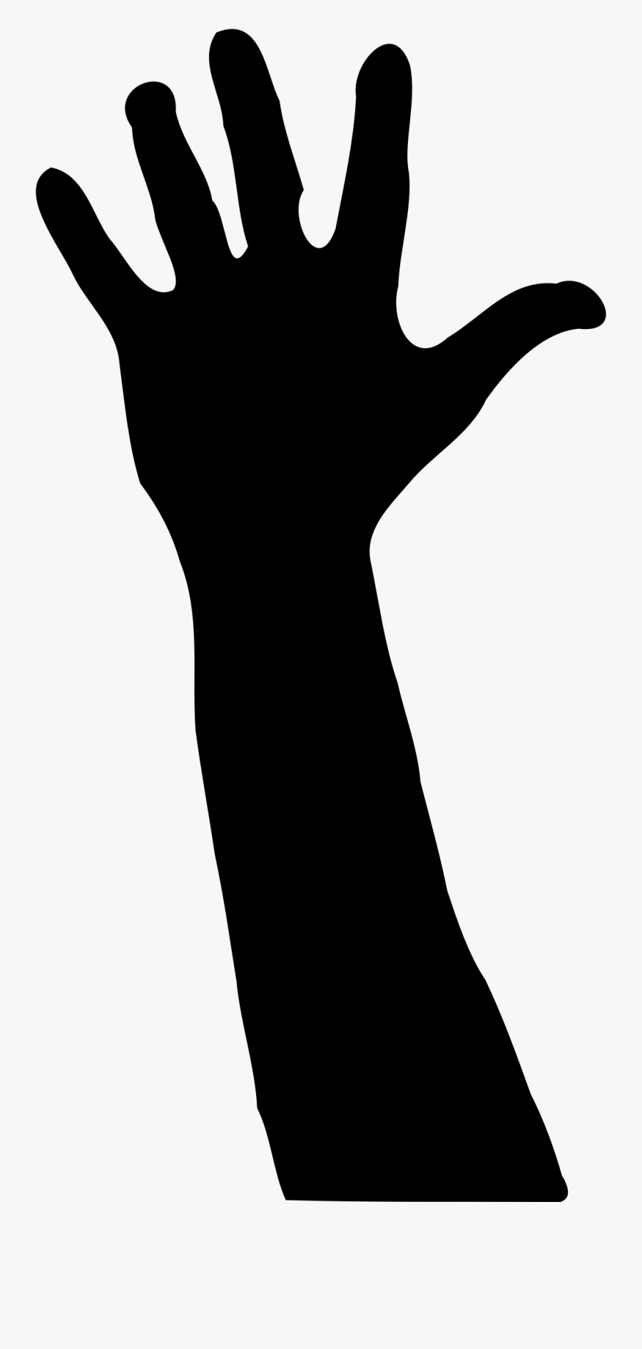 Free Praying Hands Clipart - Silhouette Hand Reaching Up, Transparent Clipart