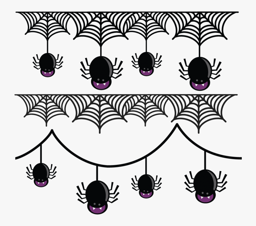 Spider Web Border Spider Borders Svg Cut Files For Halloween Spider Web Banner Free Transparent Clipart Clipartkey