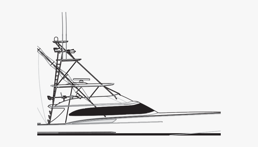 Sport Fish Boat Outline, Transparent Clipart