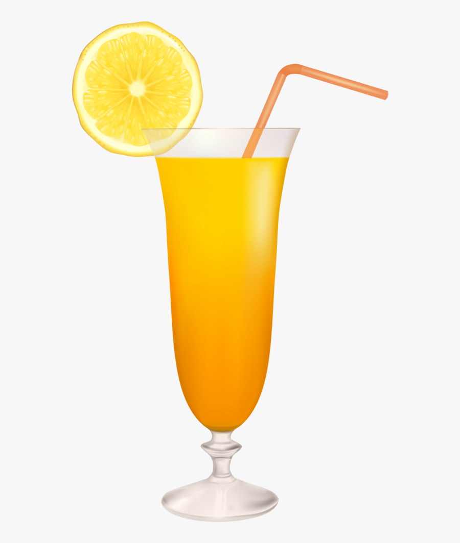 Cocktail Glass With Lemon Png Clipart - Lemon Slice On A Glass, Transparent Clipart