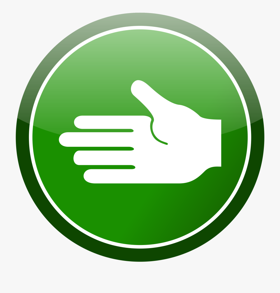 Black Clip Art Library - Hand In Green Circle, Transparent Clipart