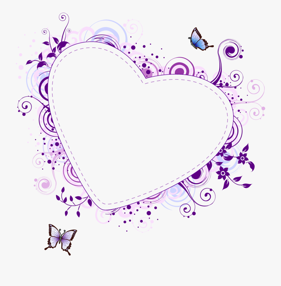 Purple Heart Borders And Frames Hearts Clip Art Gallery - Heart Frames Png, Transparent Clipart