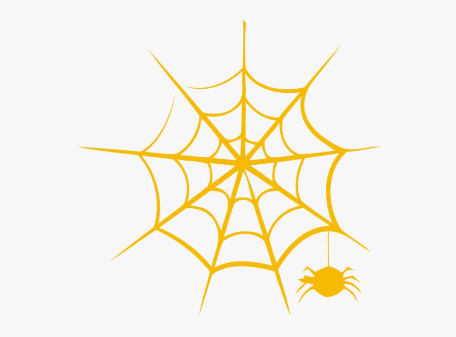 Spider Web Clipart Orange - Spider Web Easy To Draw, Transparent Clipart