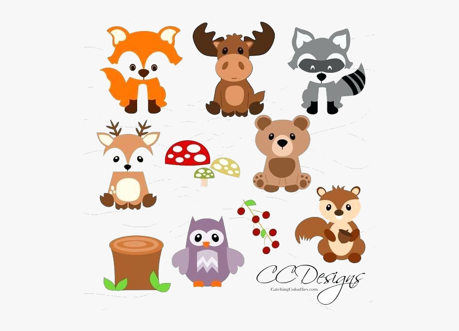 Animal Baby Woodland Animals Clipart Free Set Cute - Cute Woodland Animals Clip Art, Transparent Clipart