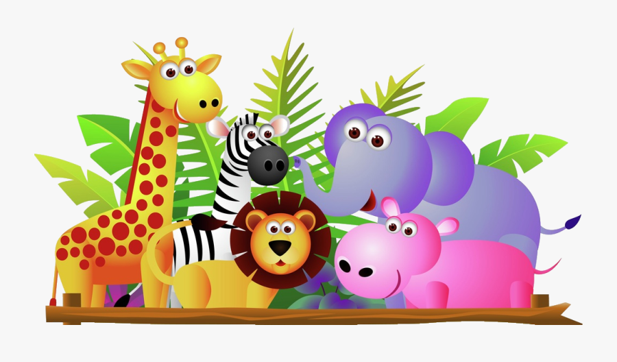 Clip Art Group Of Clipart - Zoo Animals Clip Art, Transparent Clipart