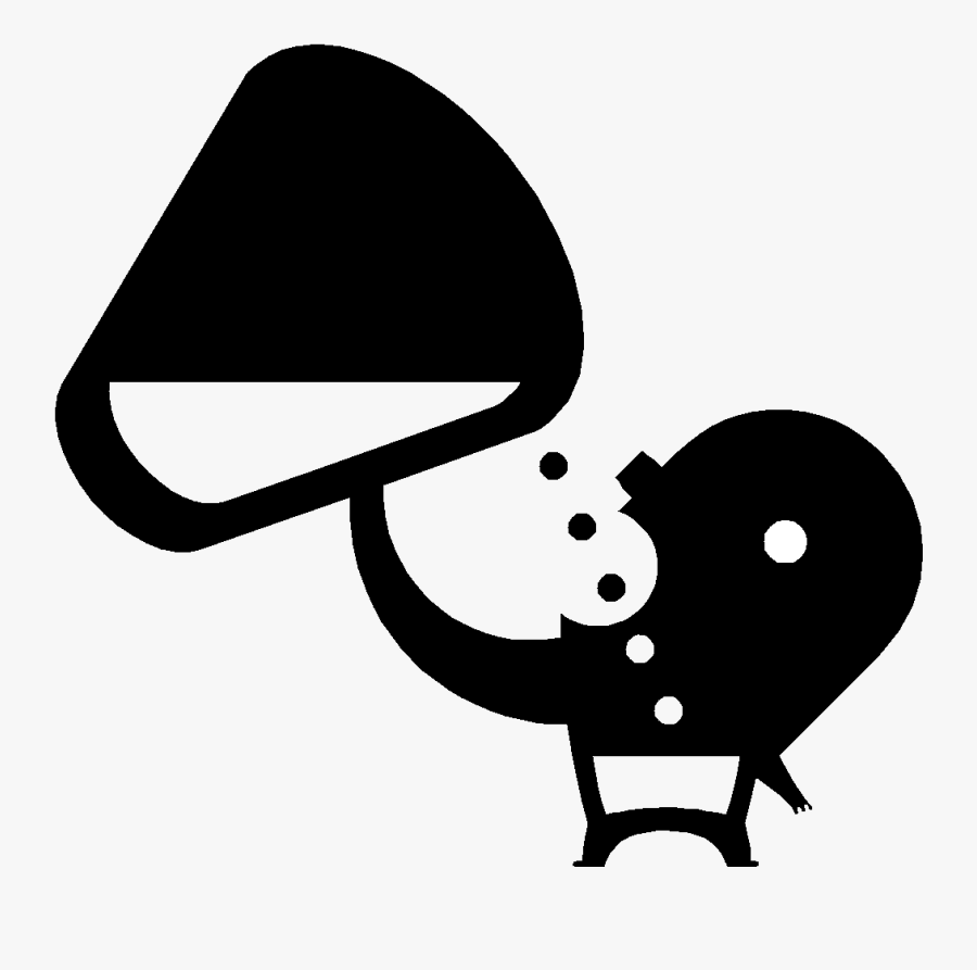 Microsoft Clipart Gone - Black And White Drinking Water, Transparent Clipart