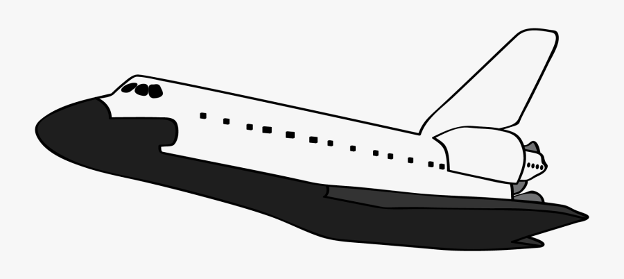 Spaceship Clipart Space Vehicle - Black And White Space Shuttle, Transparent Clipart