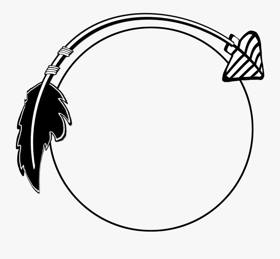 Black Curved Arrow Frame - Curved Tribal Arrow Clipart, Transparent Clipart