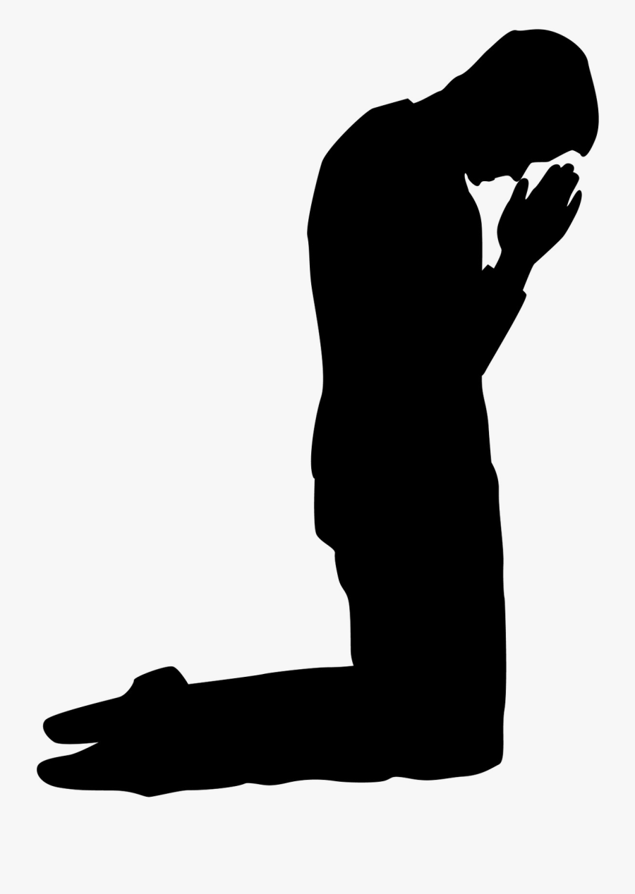Praying - Man Kneeling In Prayer, Transparent Clipart