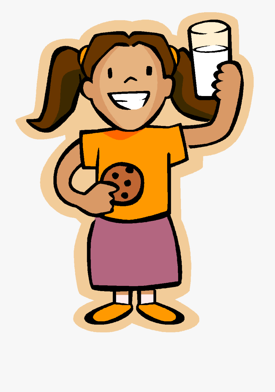 Chocolate Chip Day The Library Just For Kids The Library - Cartoon Girl Drinking Milk, Transparent Clipart