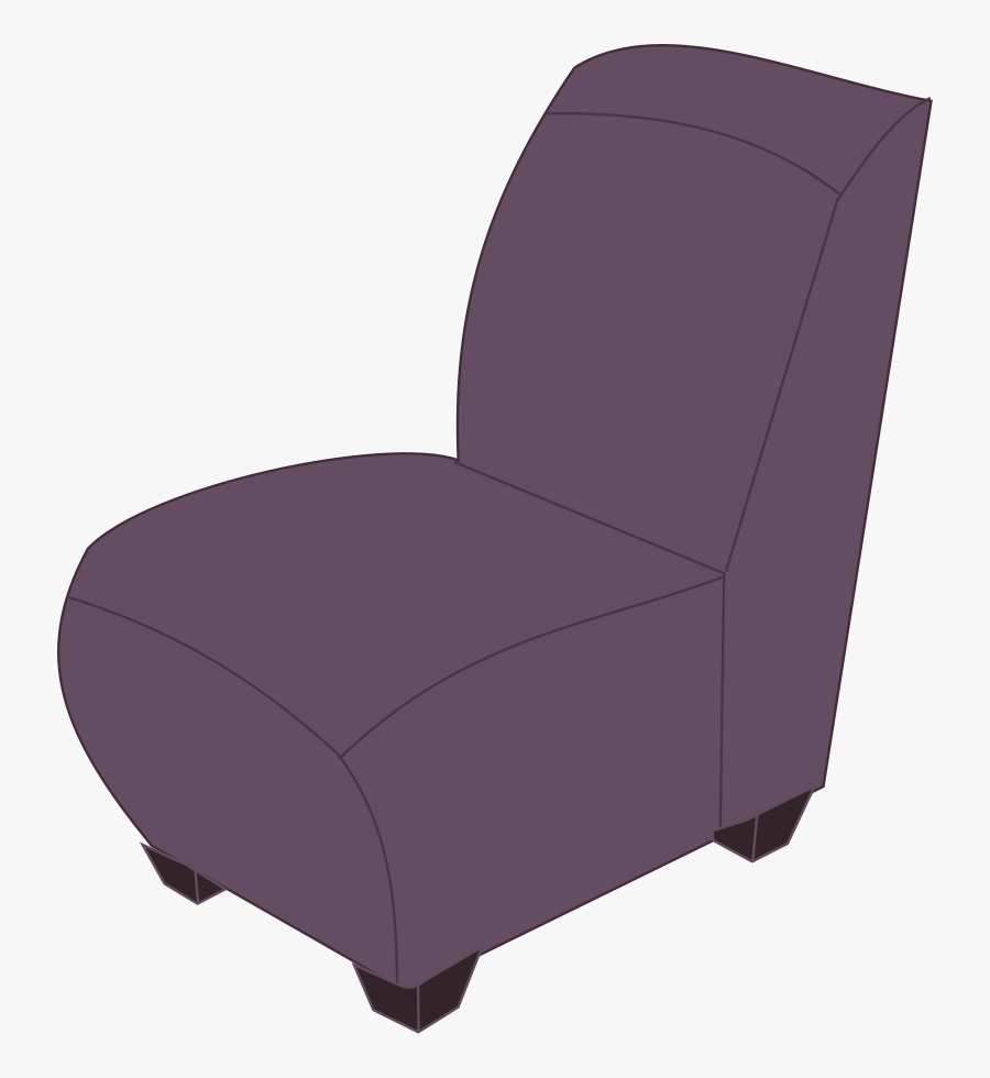 Purple Armless Chair - Purple Arm Chair Transparent, Transparent Clipart