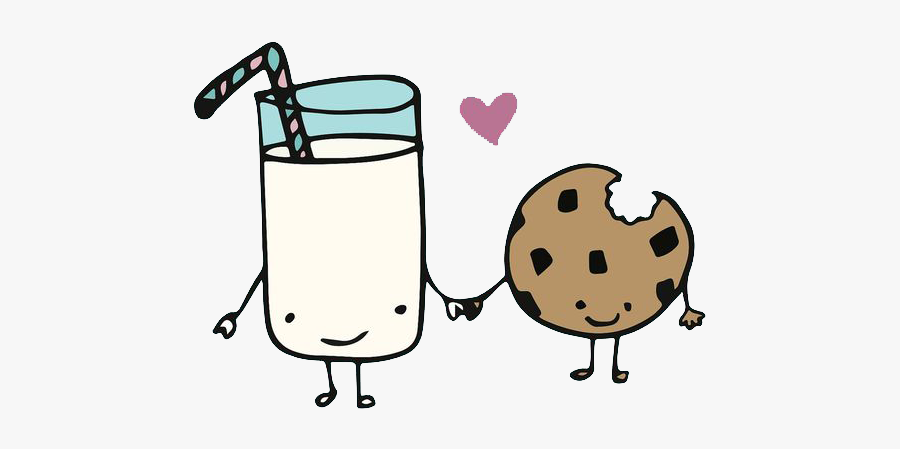 Peanut Chocolate Chip Pignolo - Cute Cartoon Cookies And Milk, Transparent Clipart