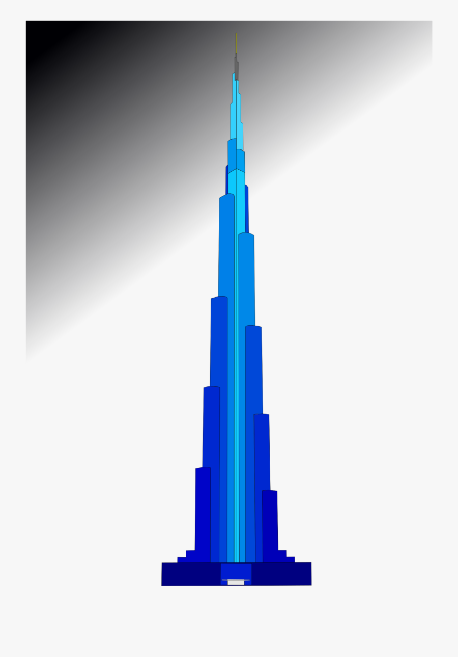 Spire,tower,rocket - Drawing Burj Khalifa Clipart, Transparent Clipart