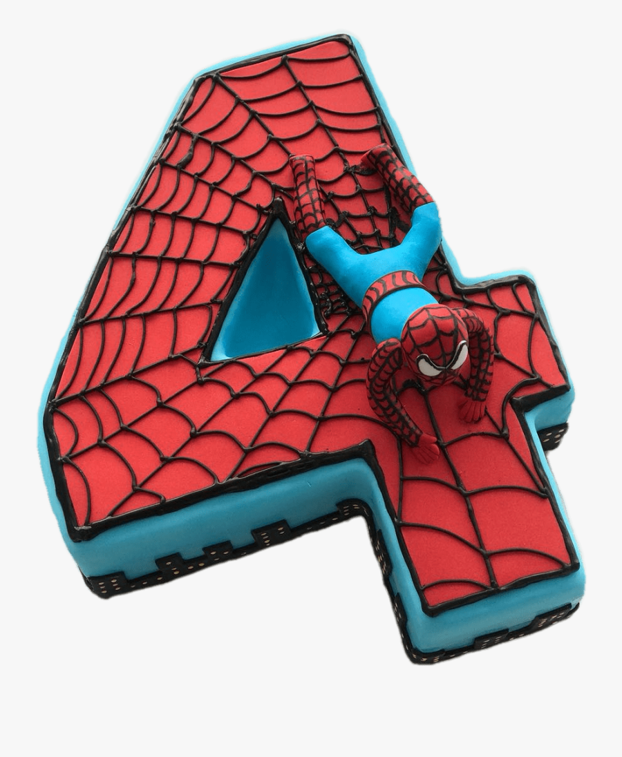 Spiderman Clipart Number - Number 4 Spiderman Background, Transparent Clipart