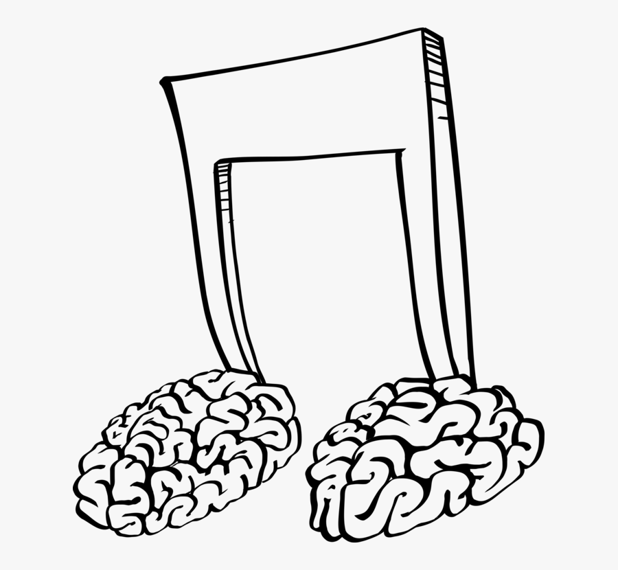 Free Vector Brain Notes Clip Art - Music Notes And Brain, Transparent Clipart