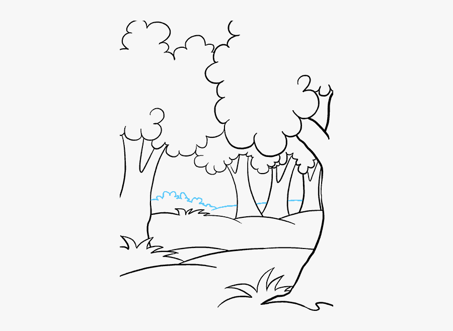 Clip Art Drawn Forest - Easy To Draw Forest, Transparent Clipart