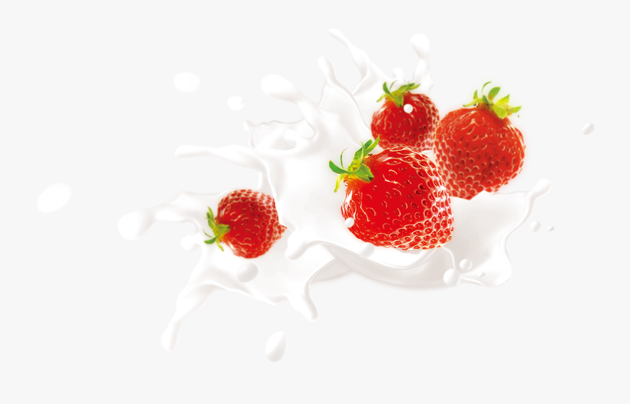 Strawberry And Milk Png, Transparent Clipart