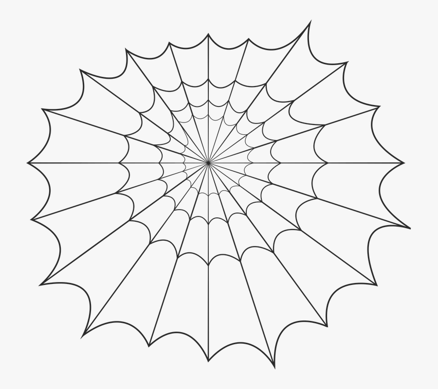 Transparent Spiderweb Clipart - Line Art, Transparent Clipart