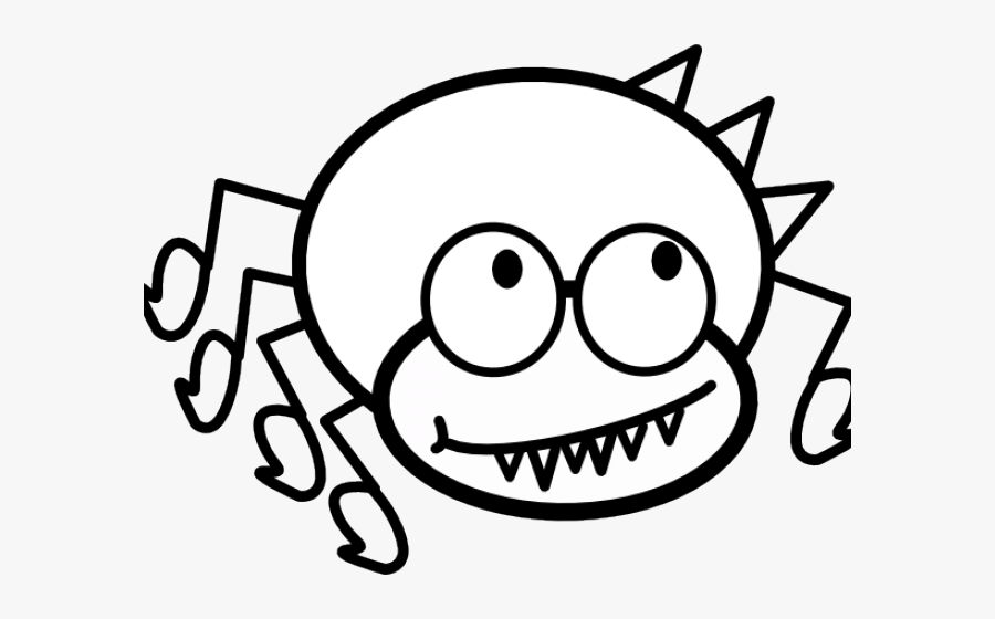 Cartoon Spiders Clipart - Black And White Cartoon Bug, Transparent Clipart