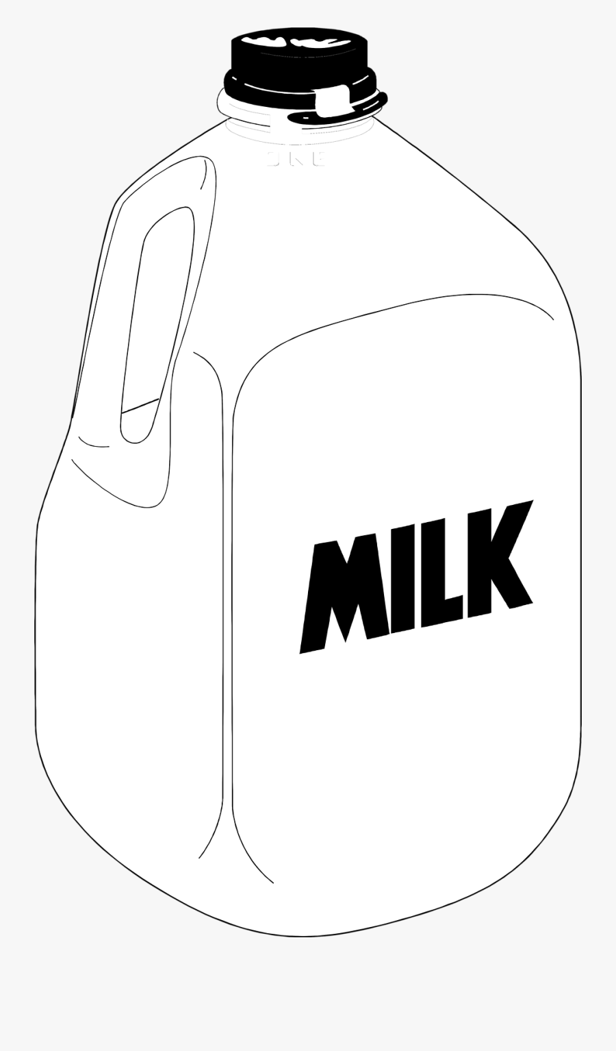 Pint Of Milk Clipart Kid - Jug Of Milk Clipart Black And White, Transparent Clipart