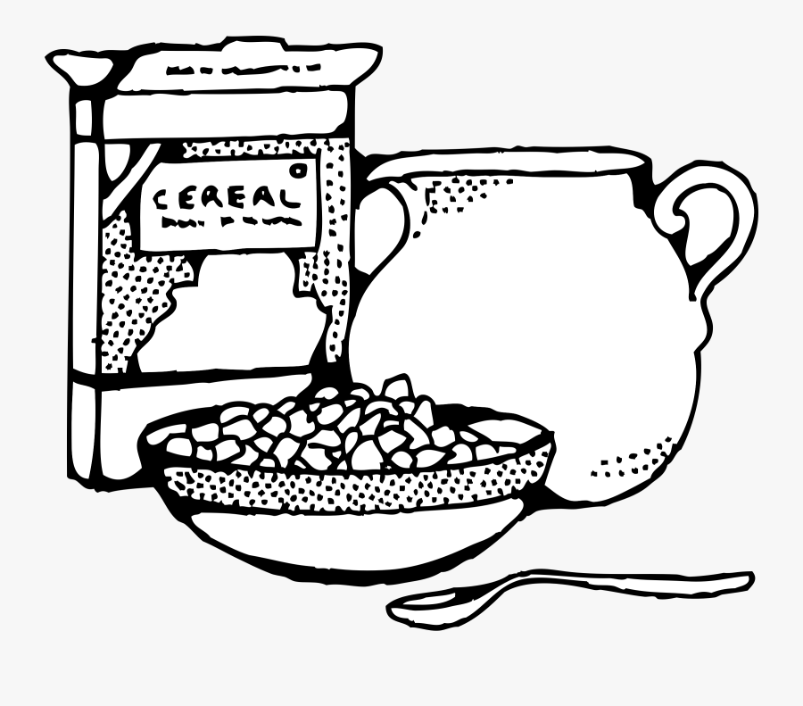 Cereal In Black And White Clip Art, Transparent Clipart