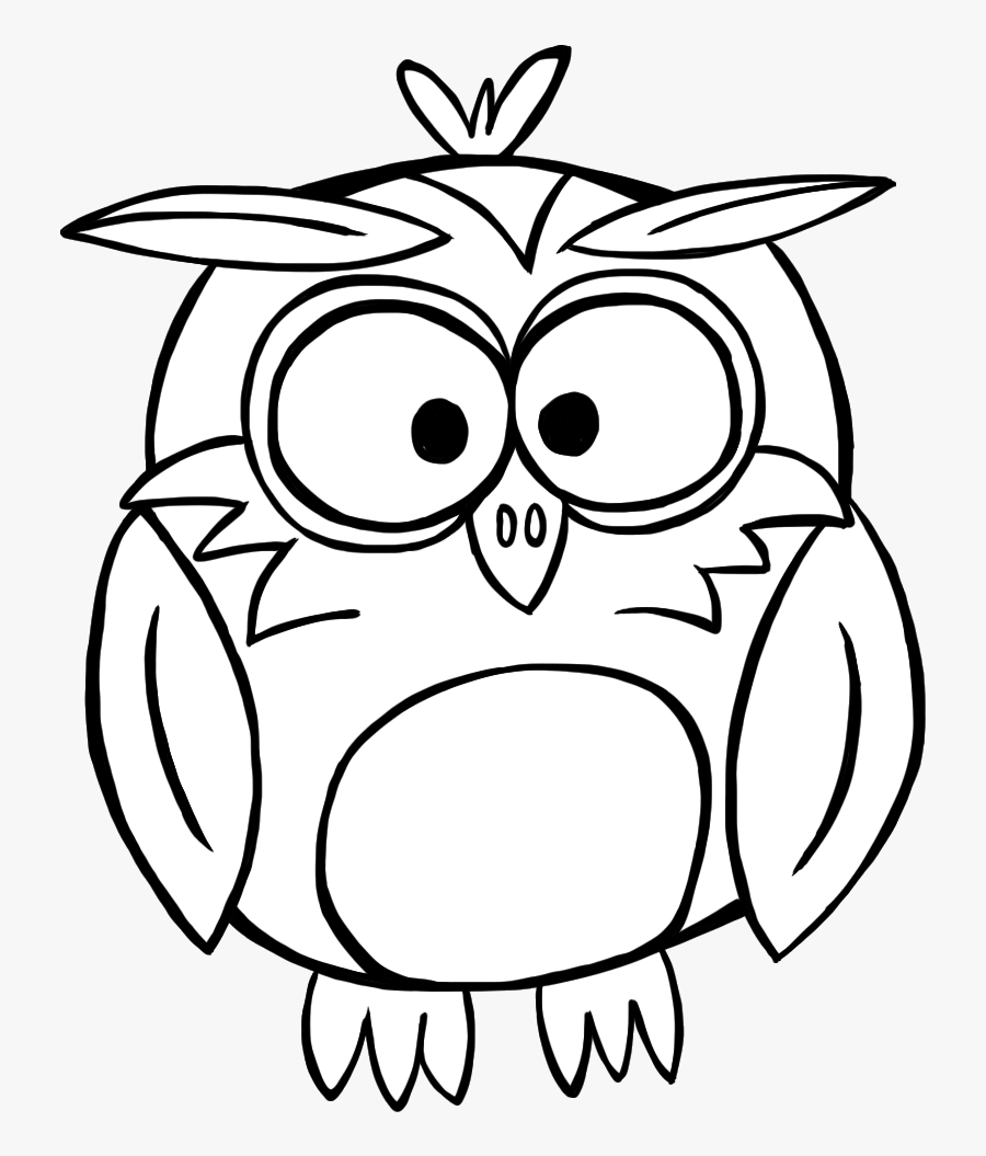 Black - And - White - Forest - Clipart - Owl Drawing Clipart Black And White, Transparent Clipart