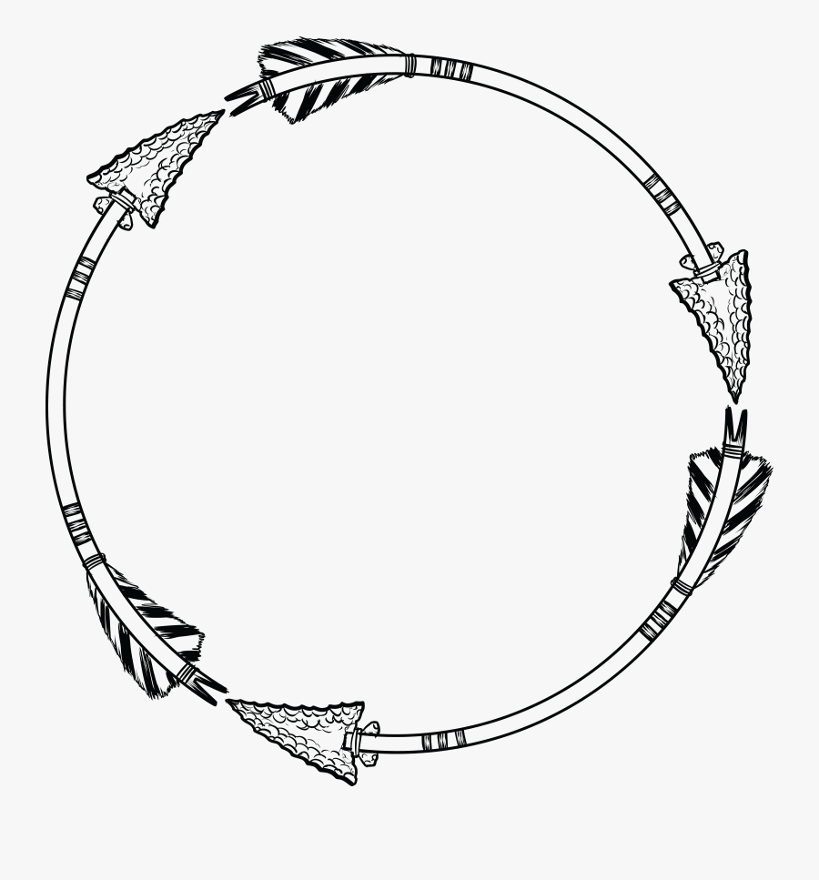Free Clipart Of A Flint Arrow Circle Shaped Frame - Free Arrow Circle Svg, Transparent Clipart