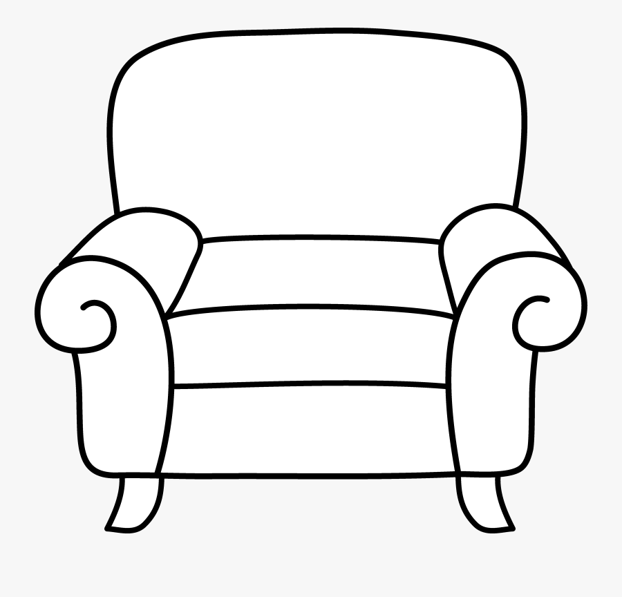 Chair - Clipart - Black - And - White - Armchair Clipart Black And White, Transparent Clipart